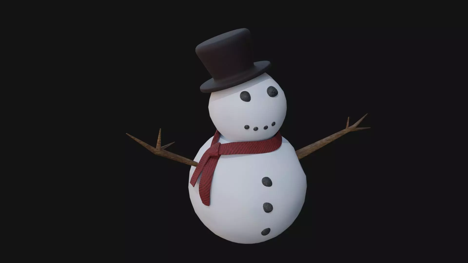 snowman Low-poly 3D model_0