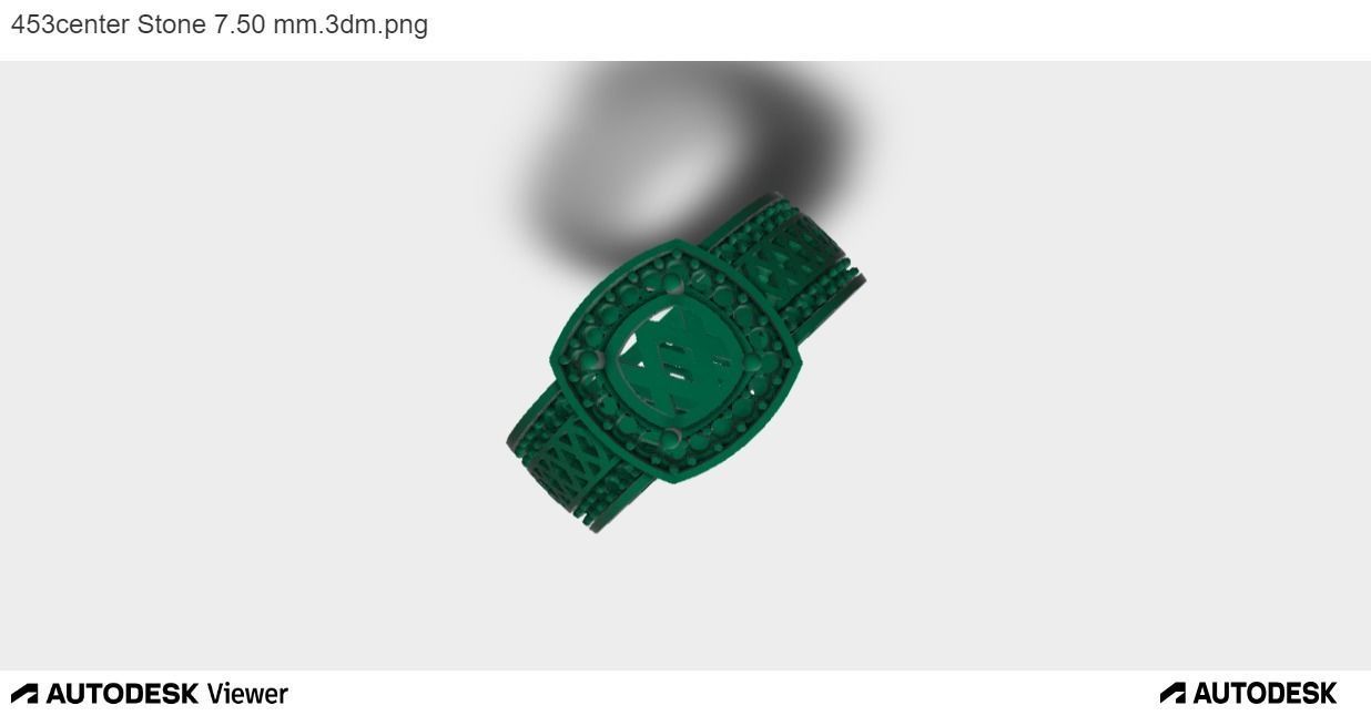 Men Ring With Asscher Cut Center Stone 3D print model_4