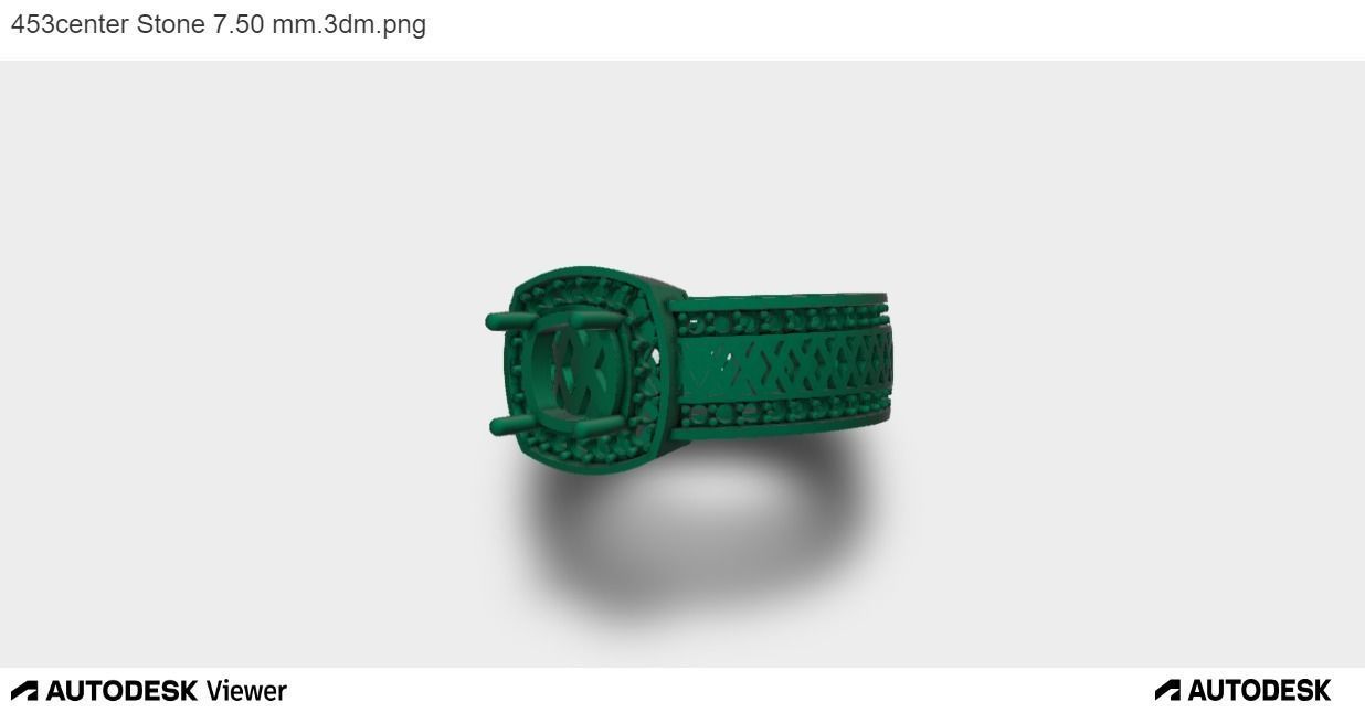 Men Ring With Asscher Cut Center Stone 3D print model_2