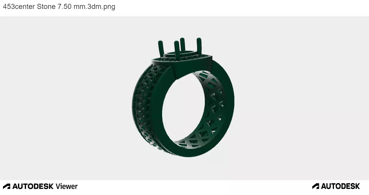 Men Ring With Asscher Cut Center Stone 3D print model_0