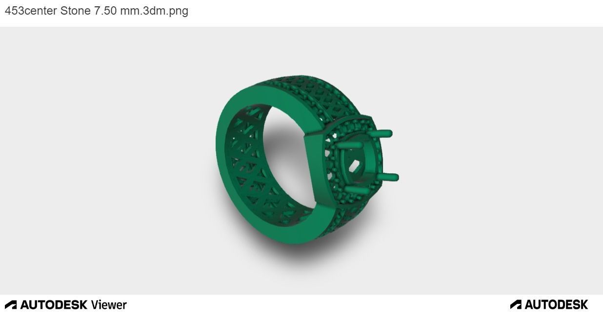 Men Ring With Asscher Cut Center Stone 3D print model_6