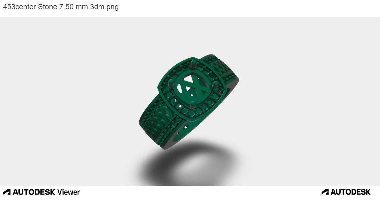 Men Ring With Asscher Cut Center Stone 3D print model_7