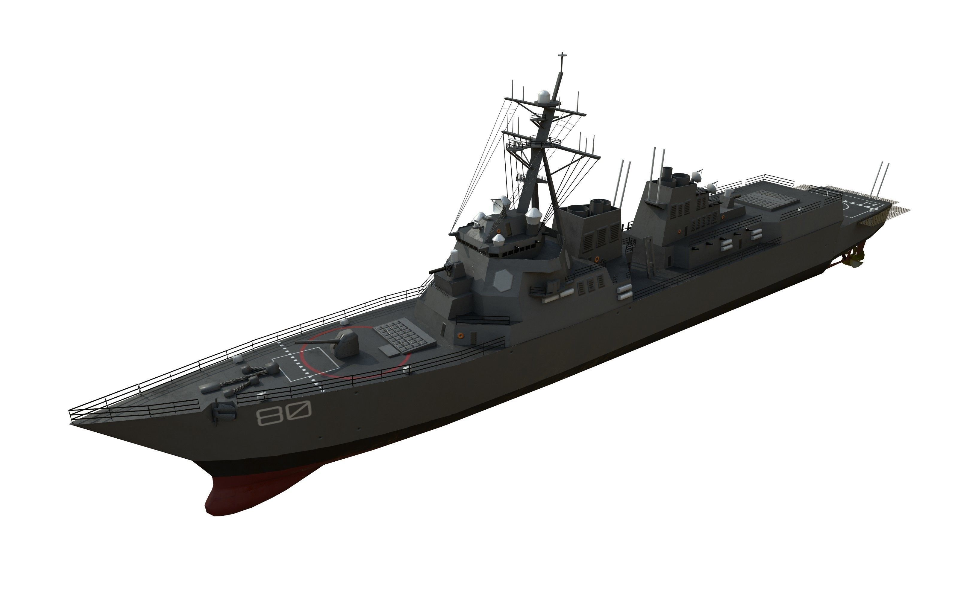 arleigh burke destroyer Low-poly 3D model_11