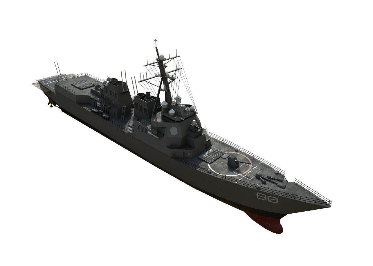 arleigh burke destroyer Low-poly 3D model_5