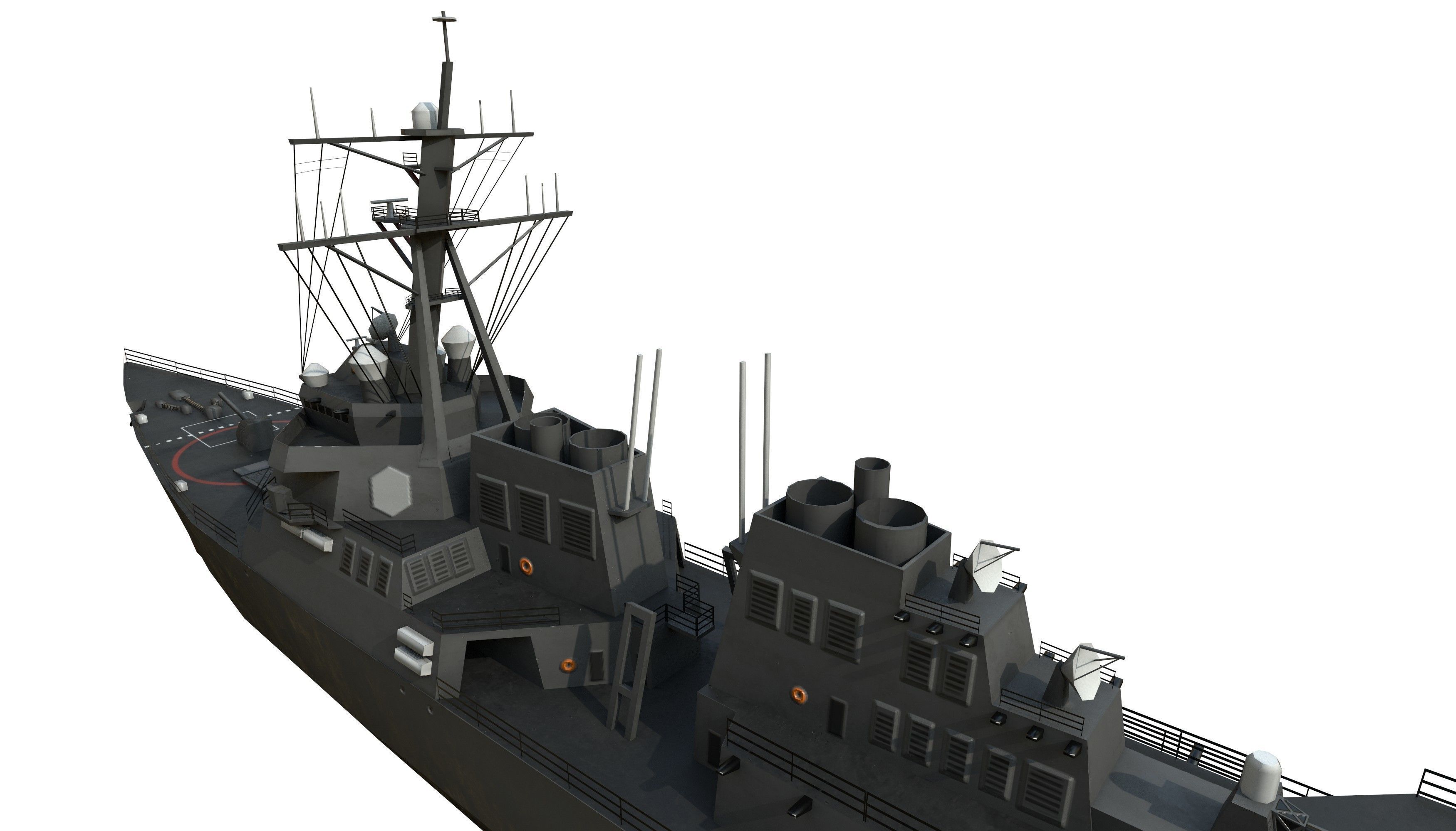 arleigh burke destroyer Low-poly 3D model_21