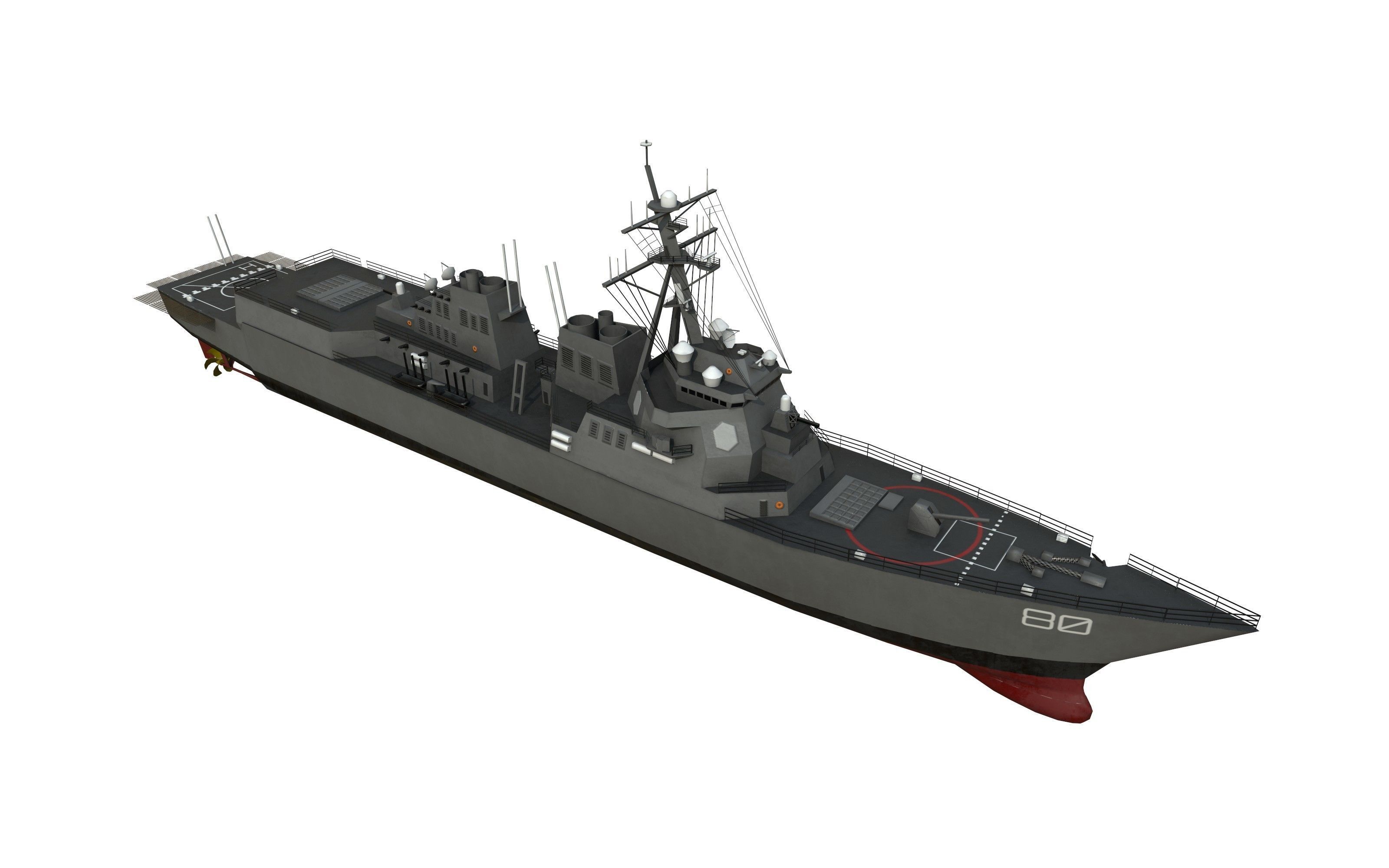 arleigh burke destroyer Low-poly 3D model_9