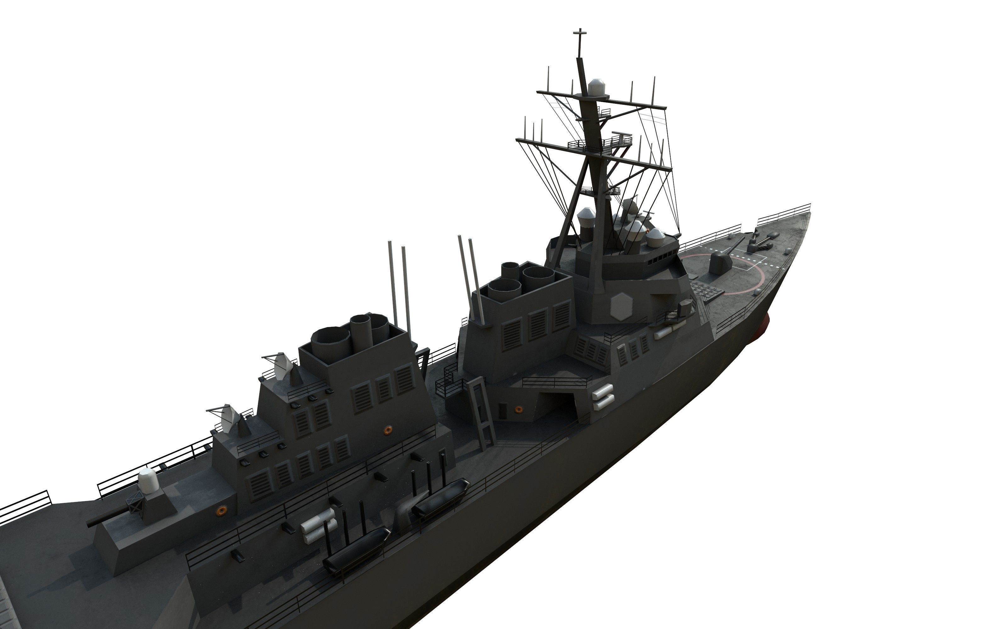 arleigh burke destroyer Low-poly 3D model_14