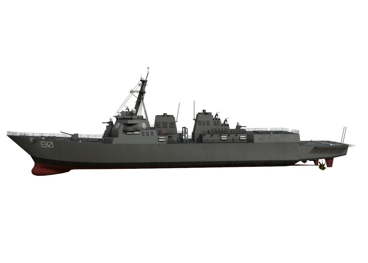arleigh burke destroyer Low-poly 3D model_2