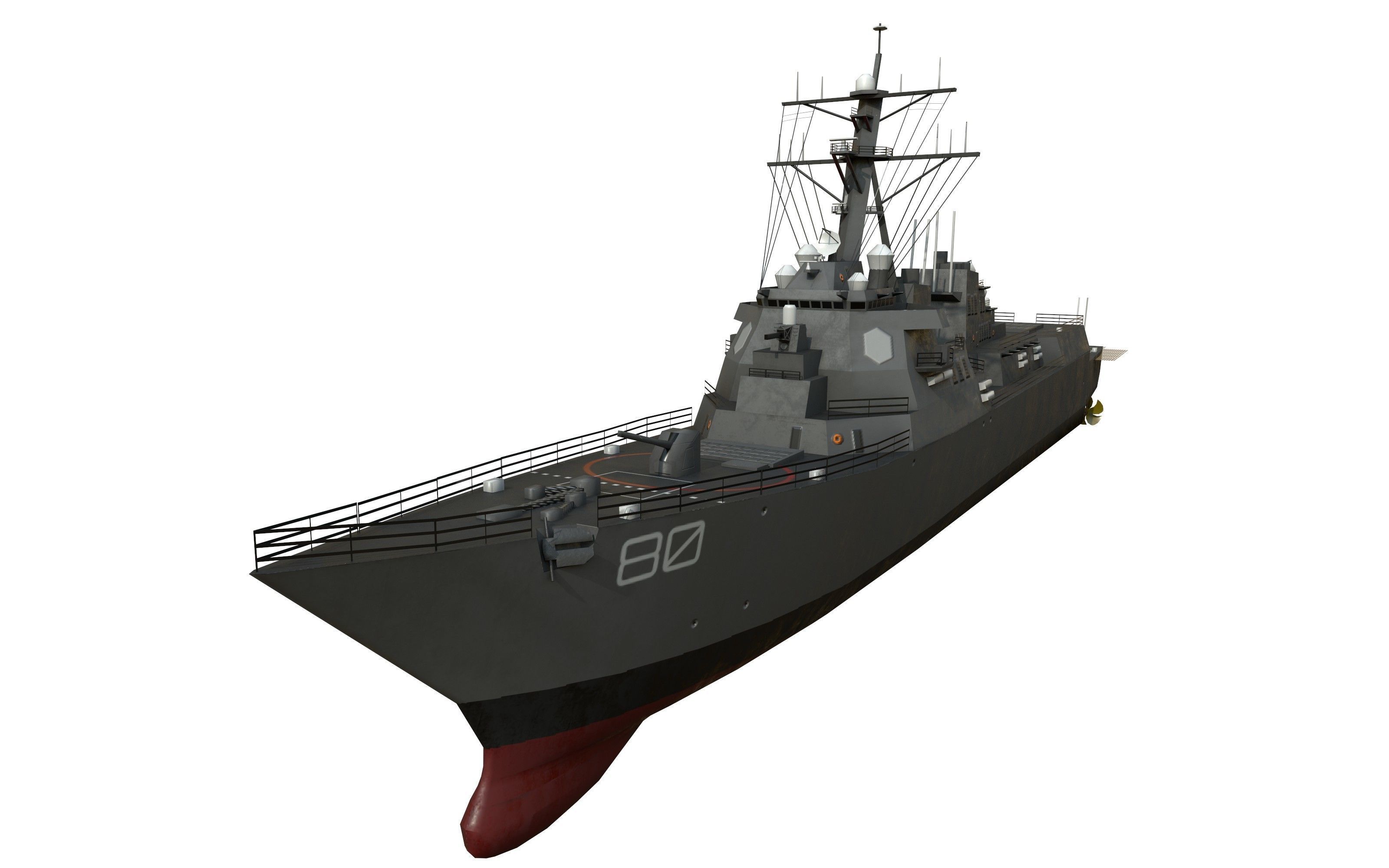 arleigh burke destroyer Low-poly 3D model_17