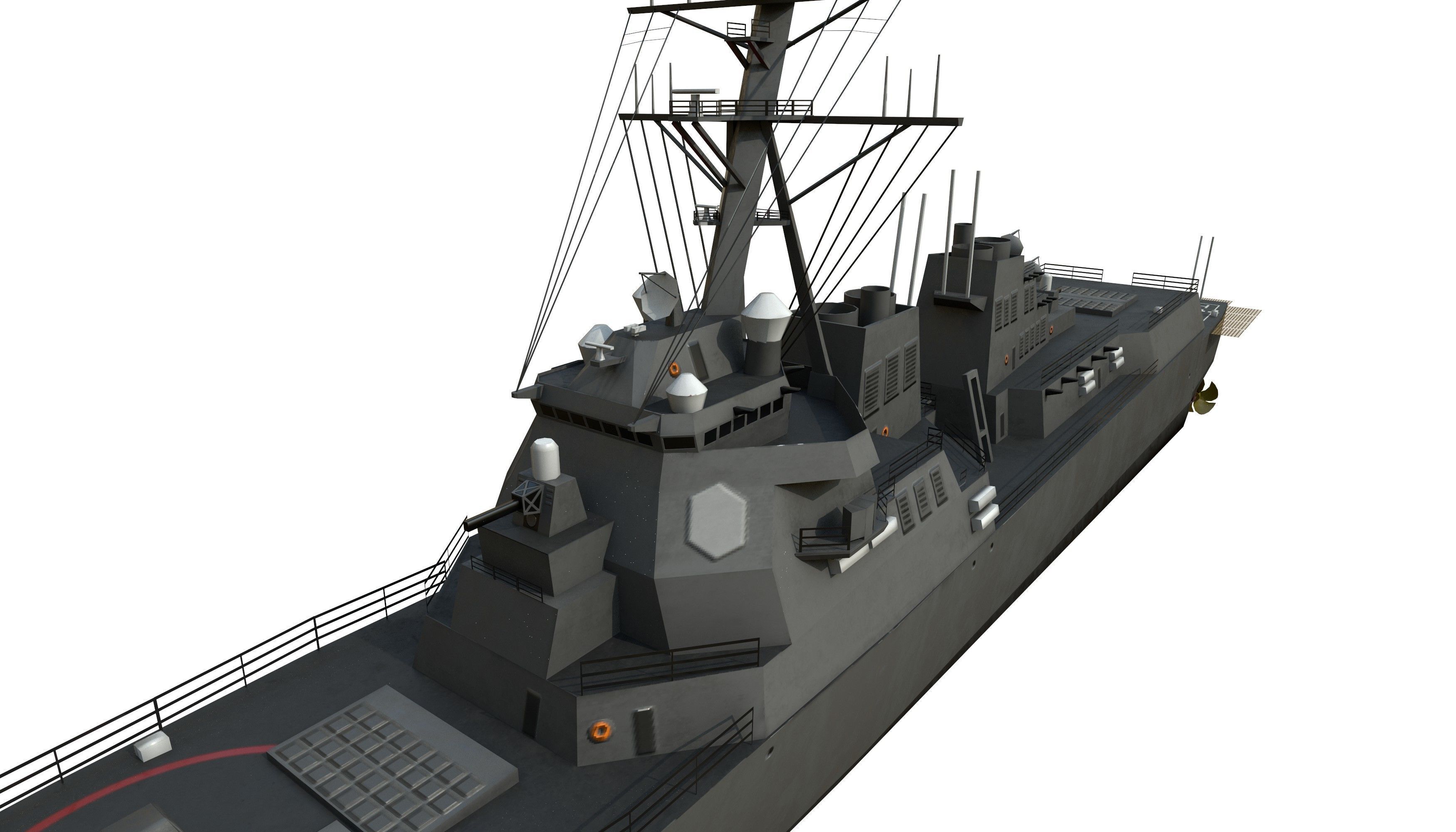 arleigh burke destroyer Low-poly 3D model_23