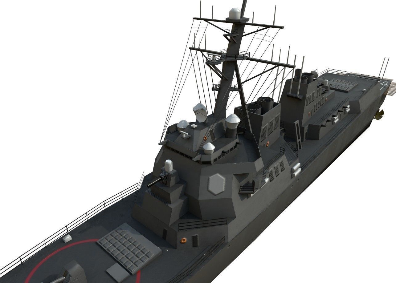 arleigh burke destroyer Low-poly 3D model_3