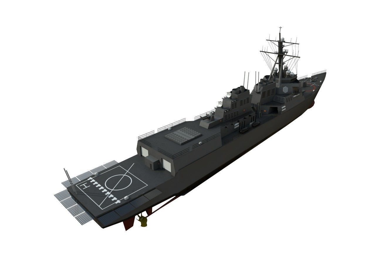 arleigh burke destroyer Low-poly 3D model_7