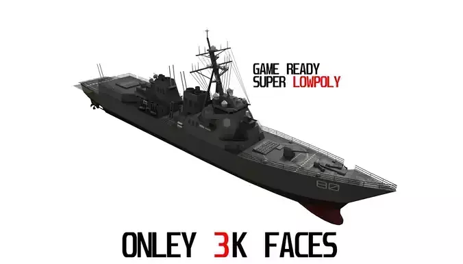 arleigh burke destroyer Low-poly 3D model