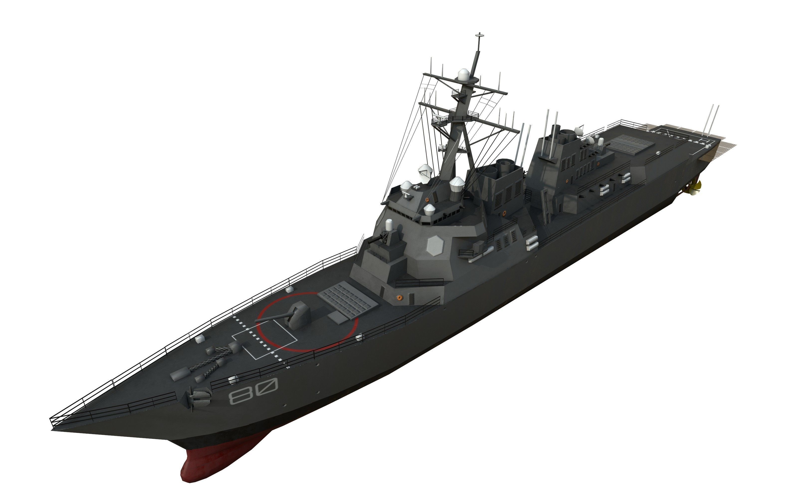 arleigh burke destroyer Low-poly 3D model_12