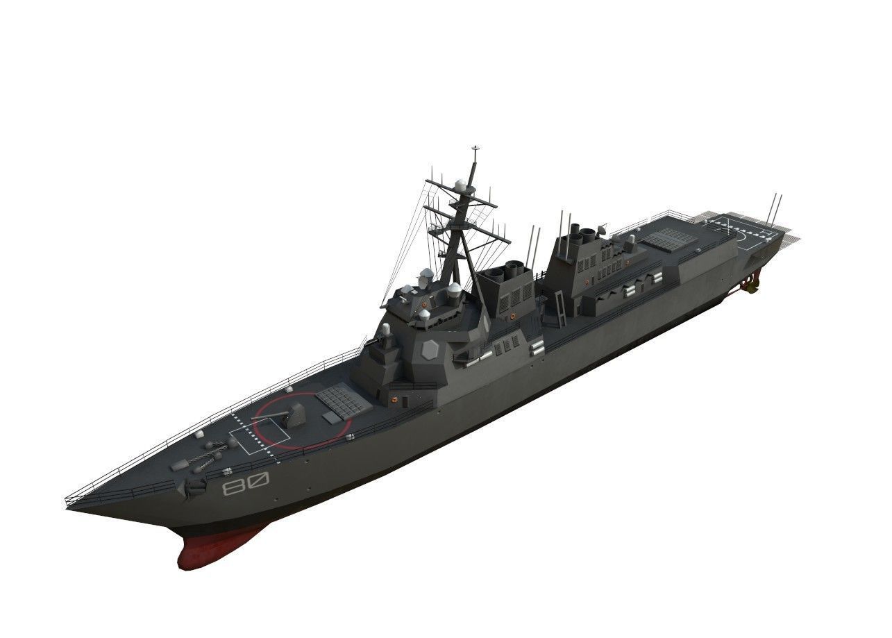 arleigh burke destroyer Low-poly 3D model_1