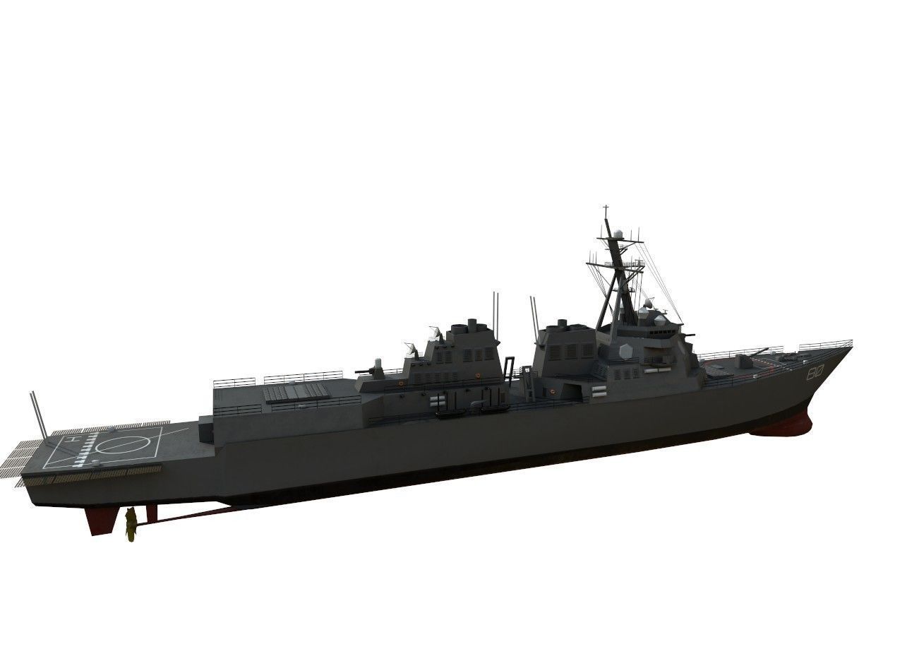 arleigh burke destroyer Low-poly 3D model_6
