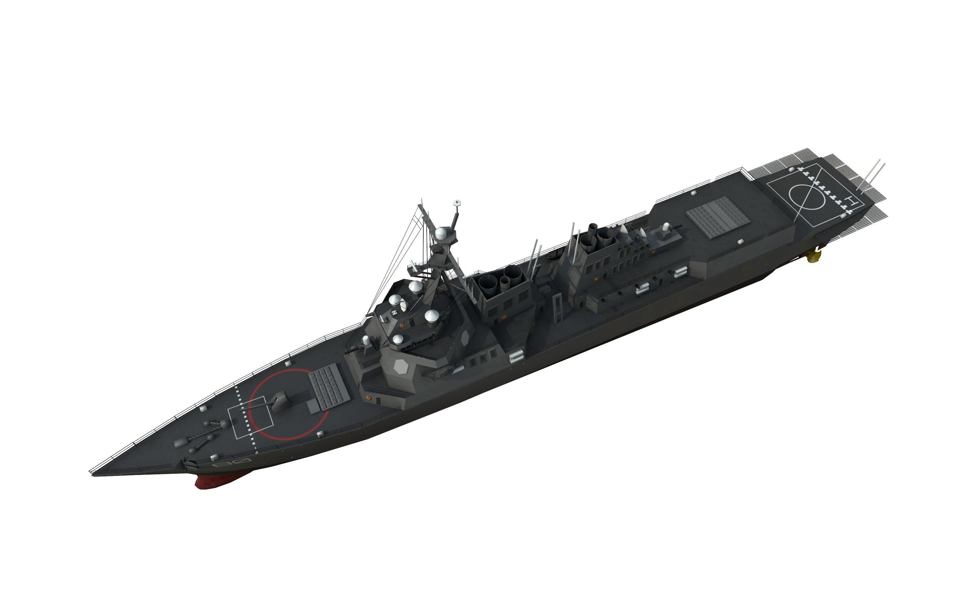 arleigh burke destroyer Low-poly 3D model_15