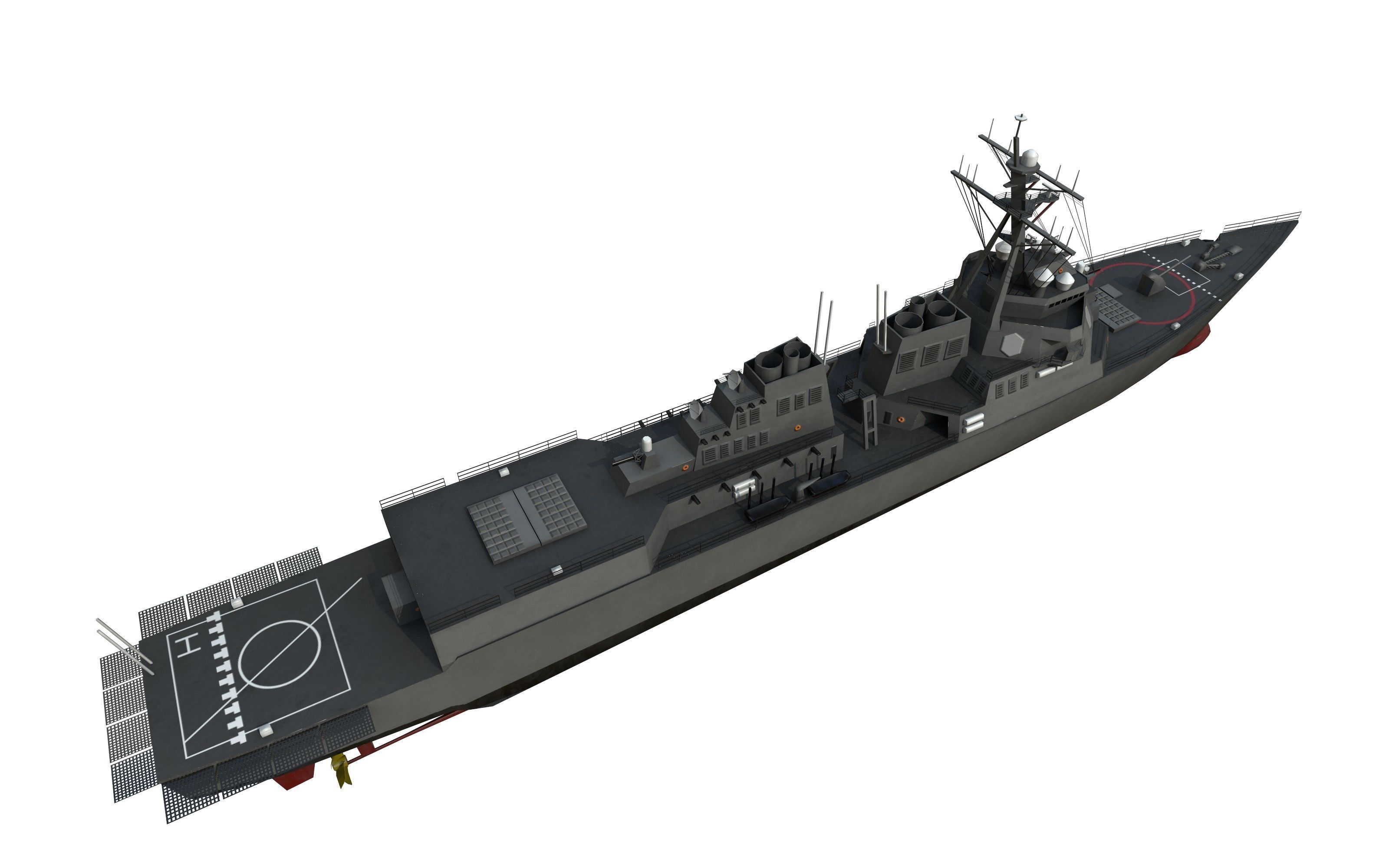 arleigh burke destroyer Low-poly 3D model_10