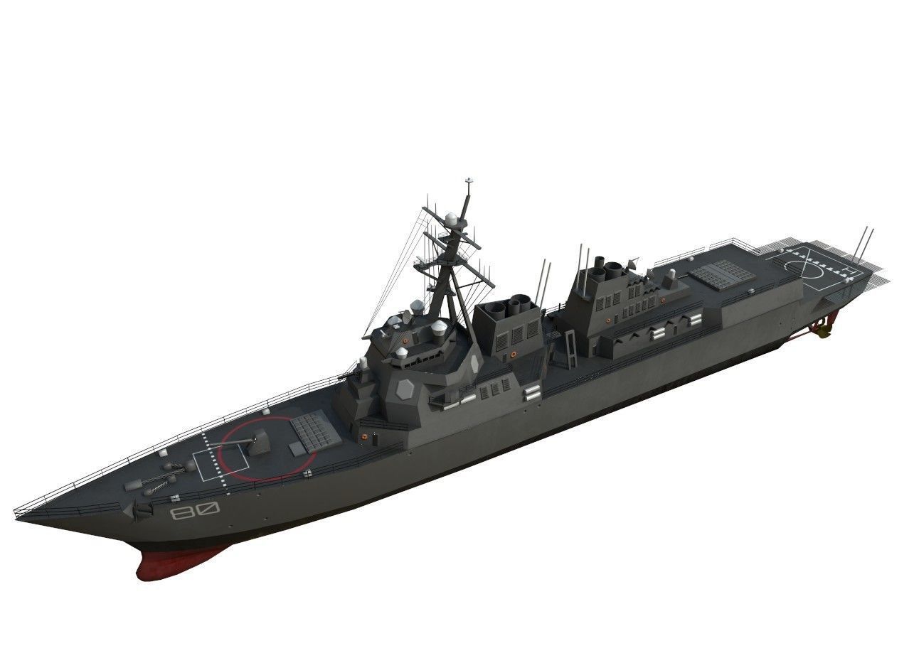 arleigh burke destroyer Low-poly 3D model_8