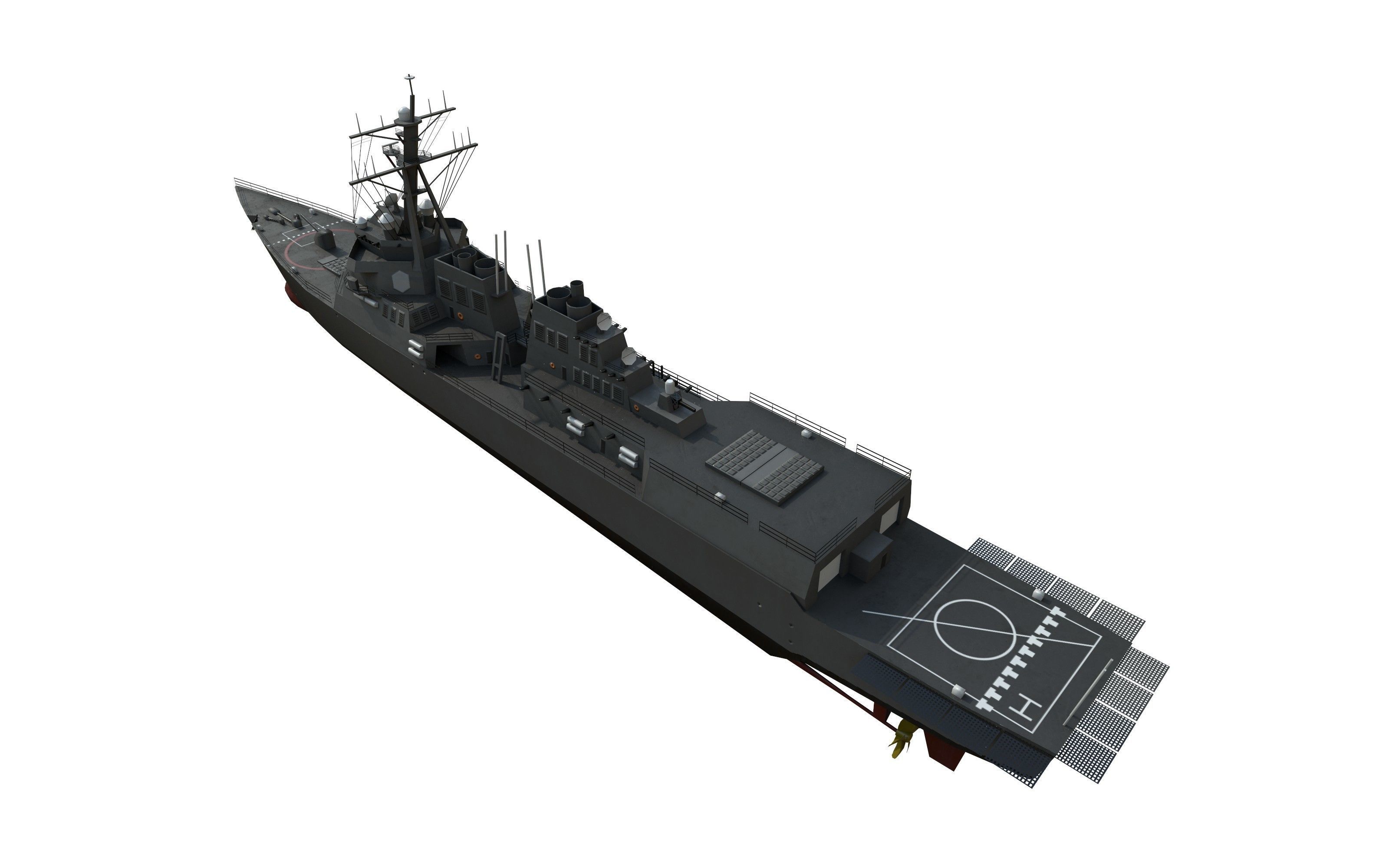 arleigh burke destroyer Low-poly 3D model_13