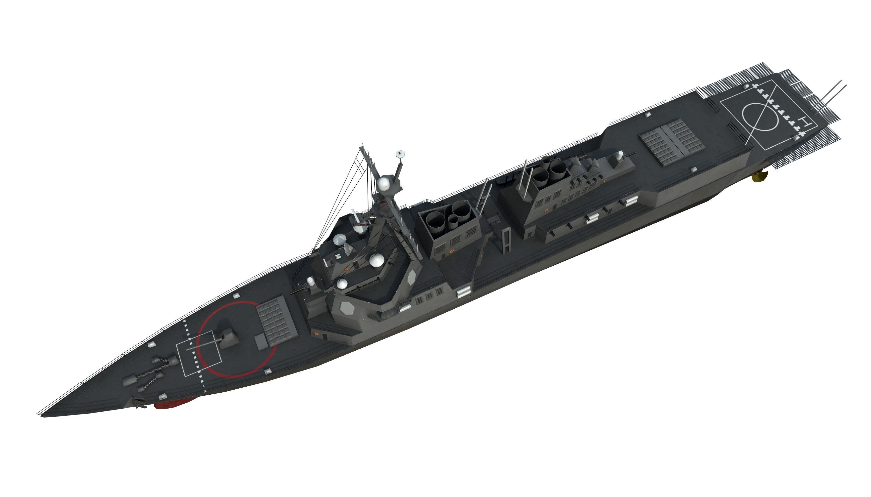 arleigh burke destroyer Low-poly 3D model_20