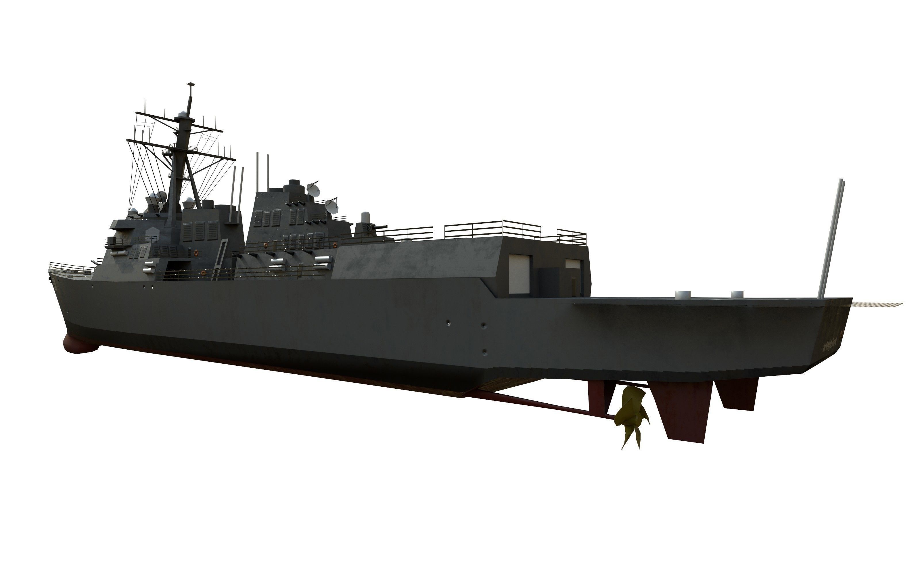 arleigh burke destroyer Low-poly 3D model_16