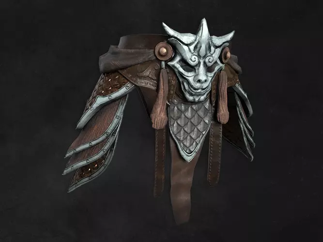 Samurai Warrior Belt Armor Asset Low-poly 3D model