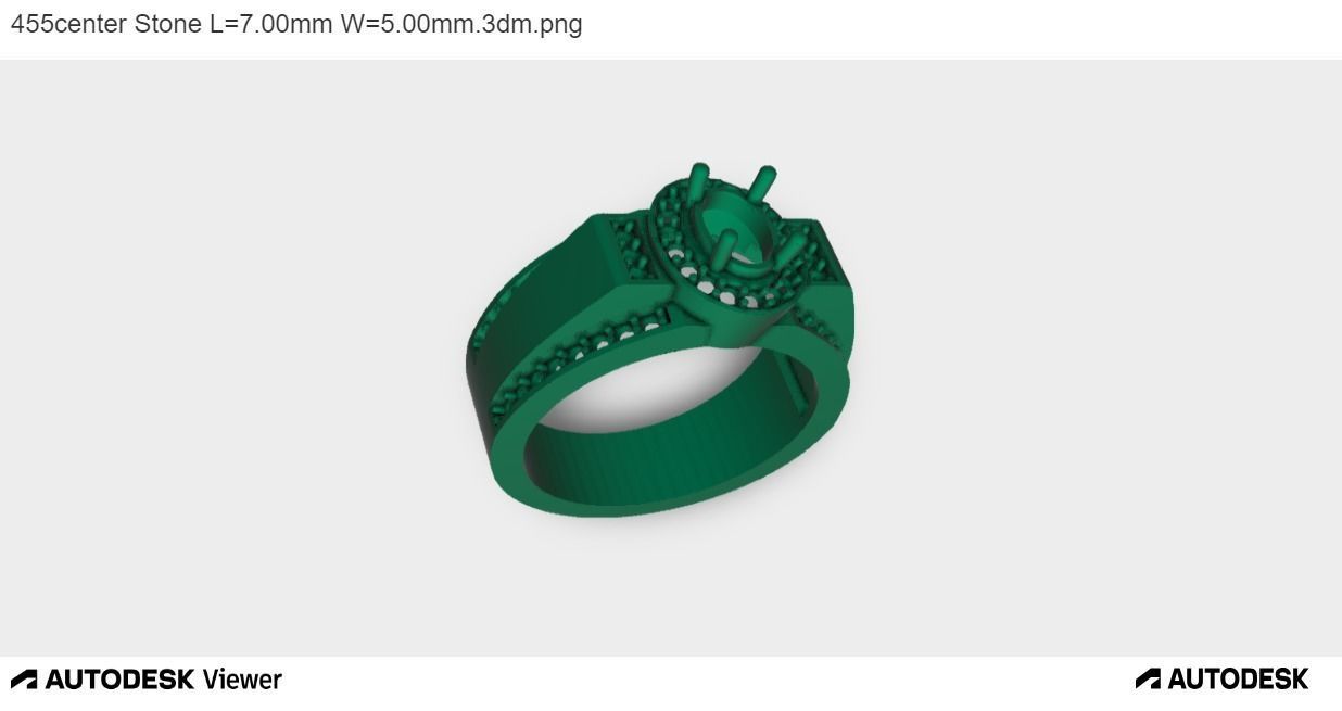 Men Ring With Oval Cut Center Stone 3D print model_3