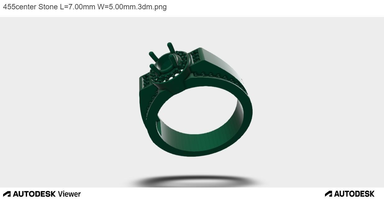 Men Ring With Oval Cut Center Stone 3D print model_1