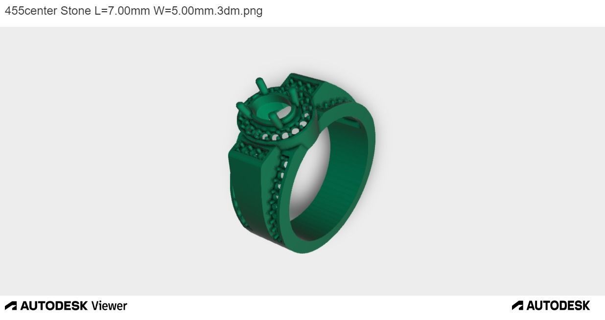 Men Ring With Oval Cut Center Stone 3D print model_4