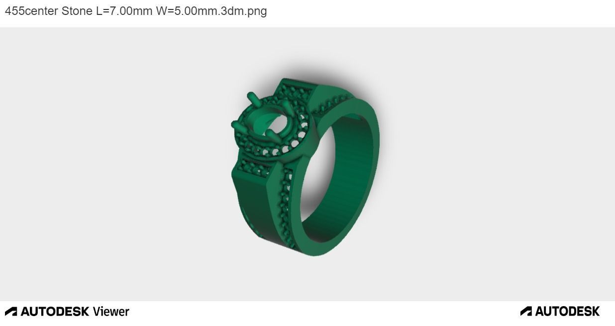 Men Ring With Oval Cut Center Stone 3D print model_2