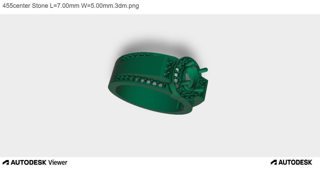 Men Ring With Oval Cut Center Stone 3D print model_5