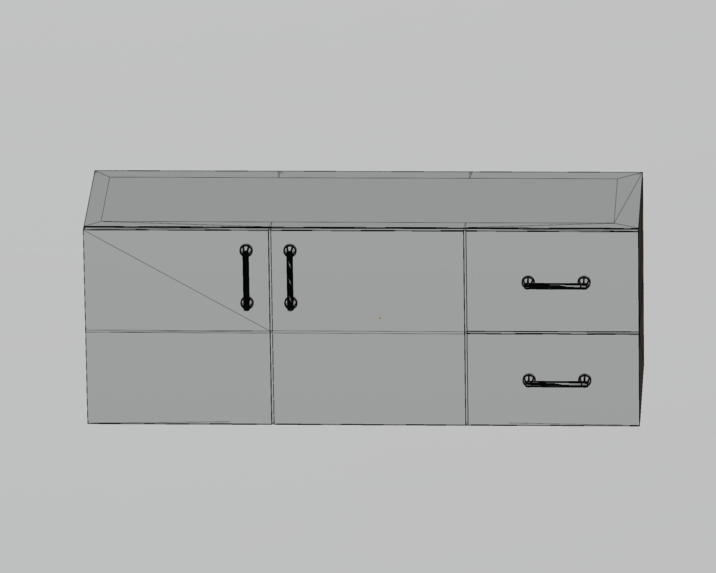 Wardrobe Low-poly 3D model_4