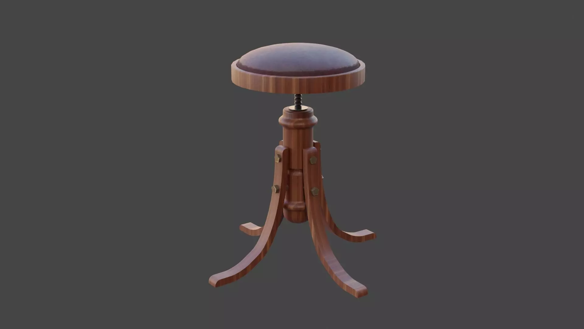 Vintage Stool Low-poly 3D model