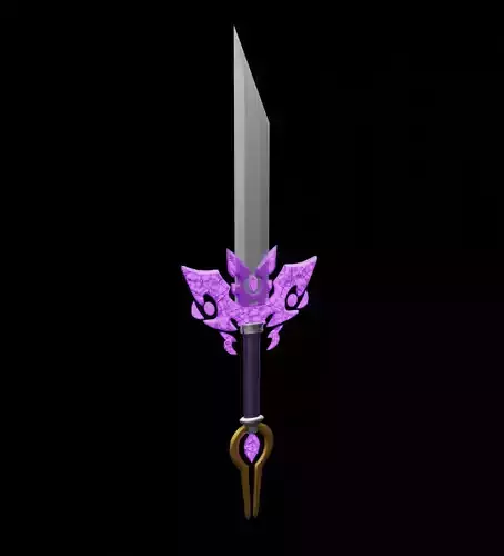 Fantasy crystal sword 3D model for games