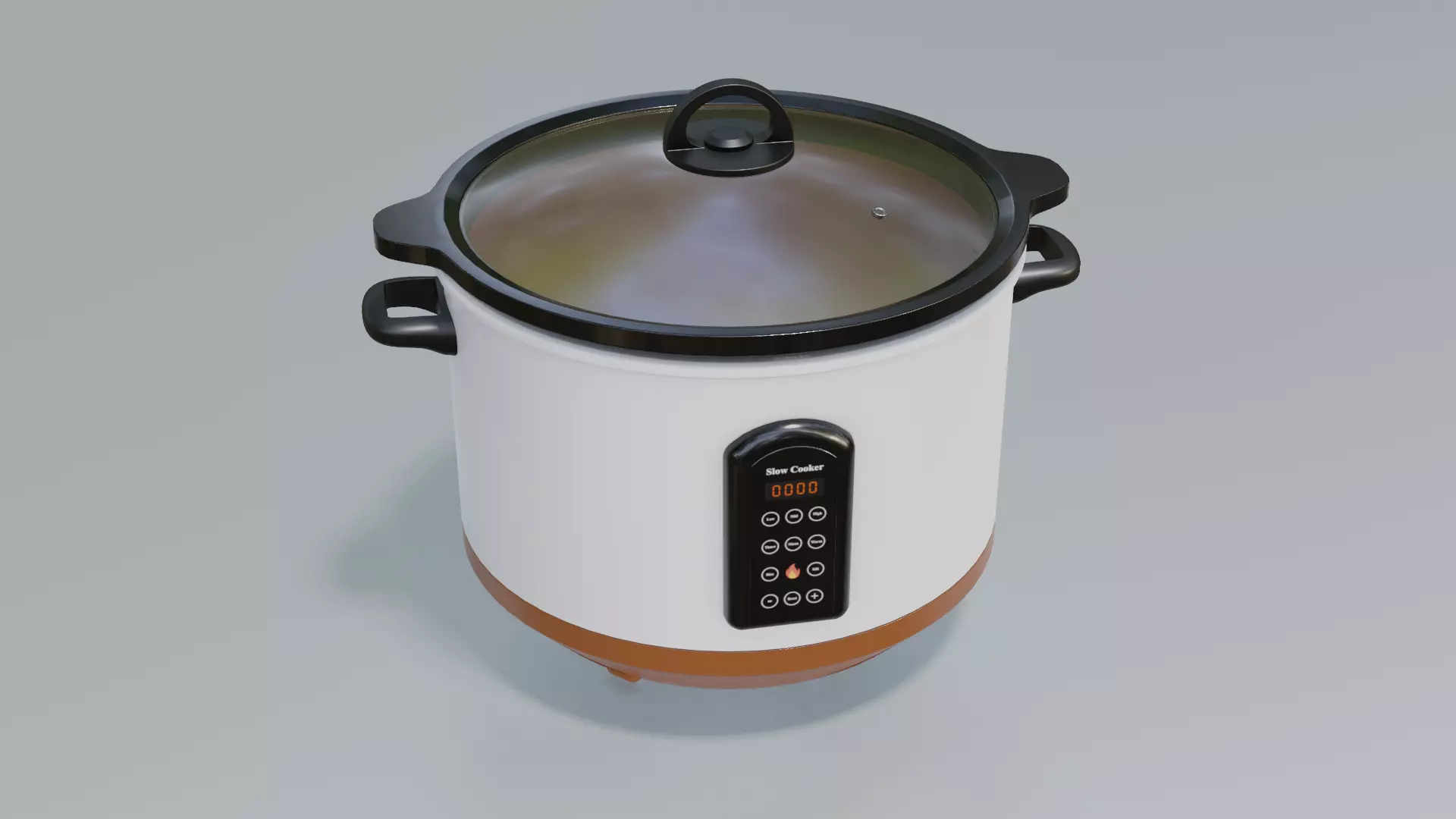 Slow Cooker Low-poly 3D model_0