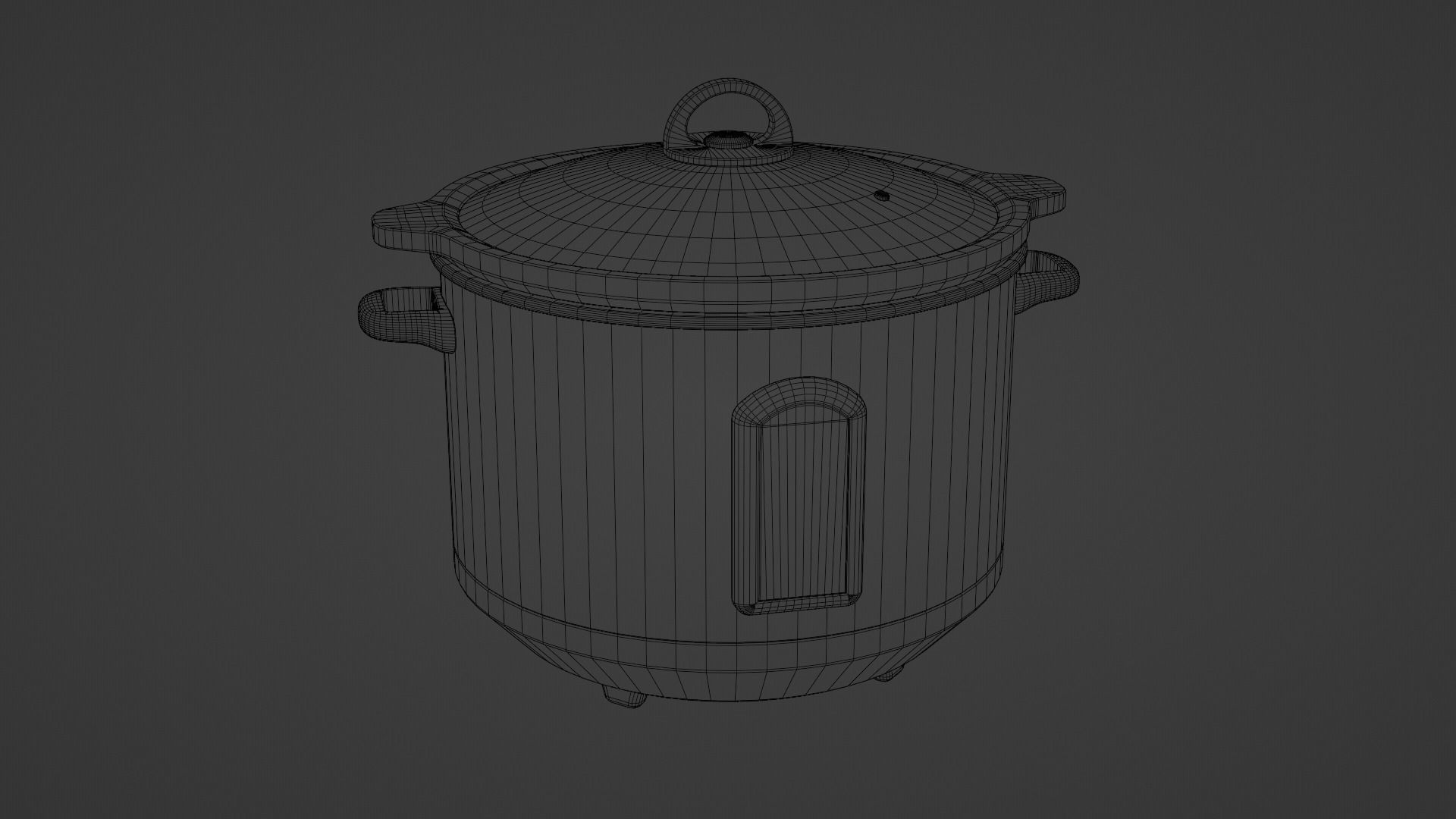 Slow Cooker Low-poly 3D model_7