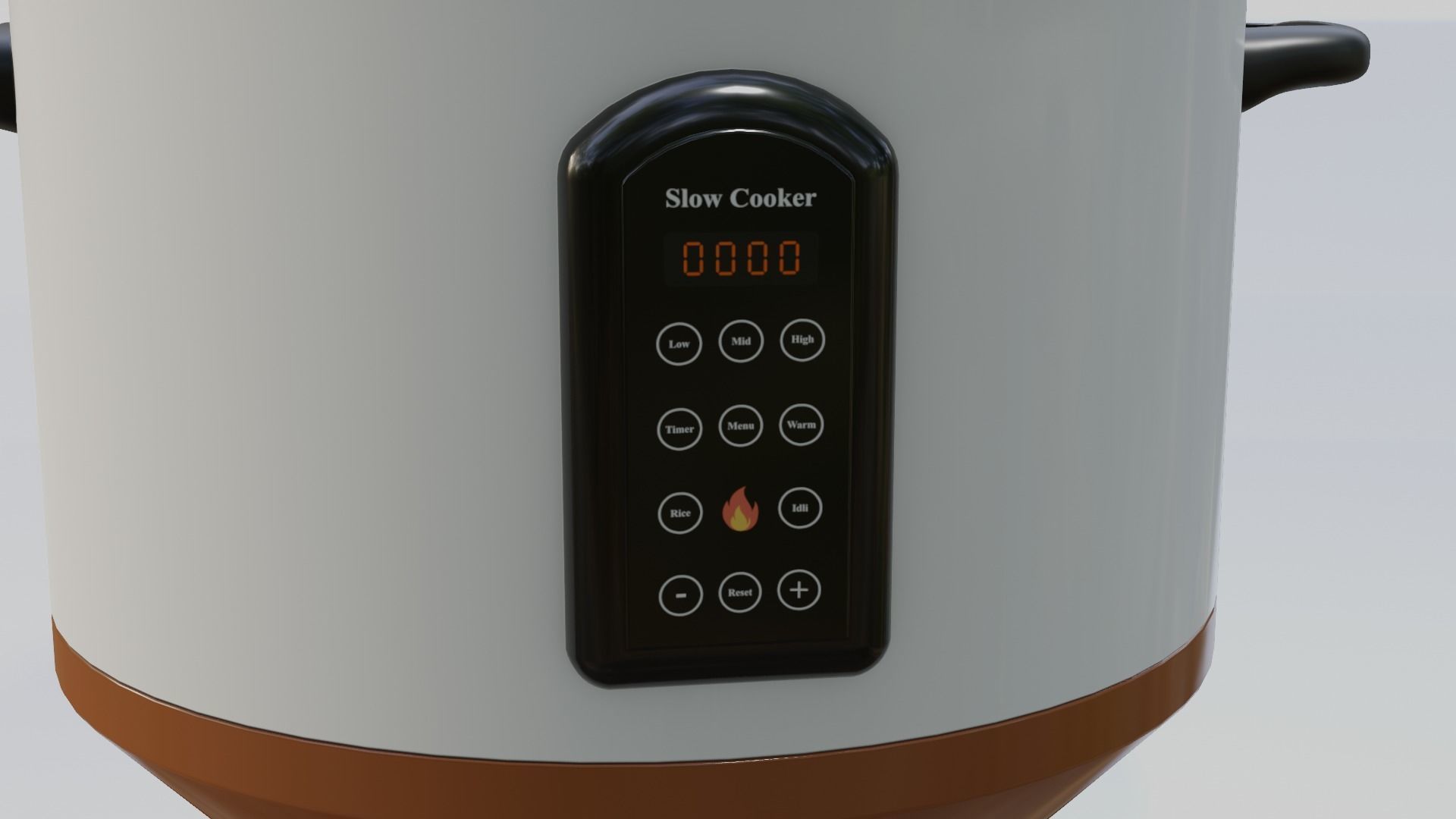 Slow Cooker Low-poly 3D model_4