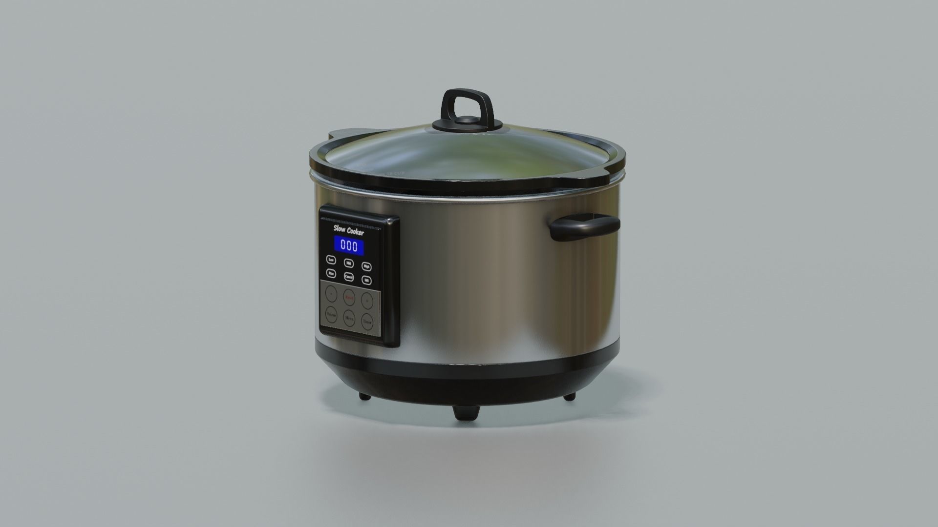 Slow Cooker Low-poly 3D model_1