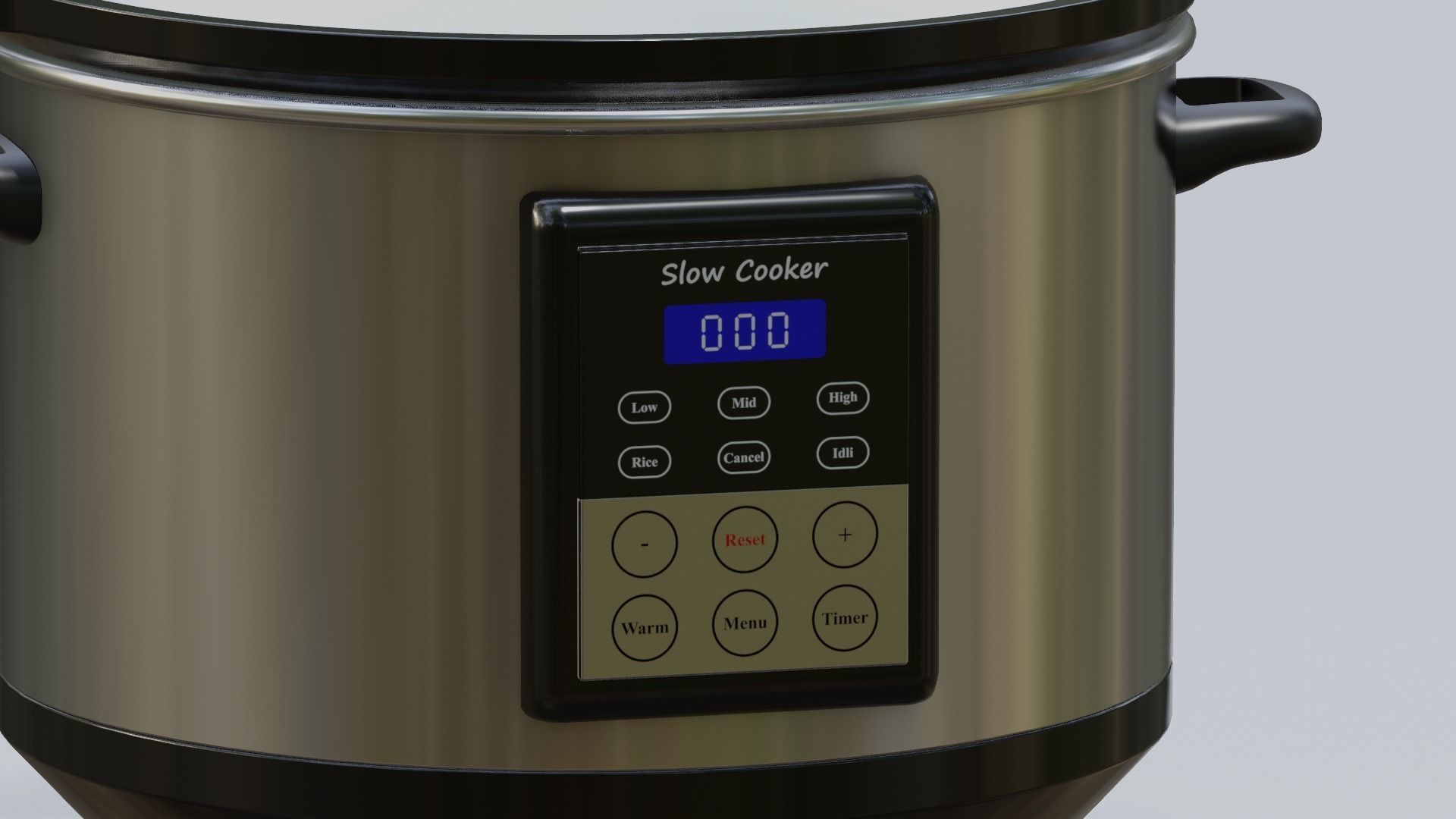 Slow Cooker Low-poly 3D model_4
