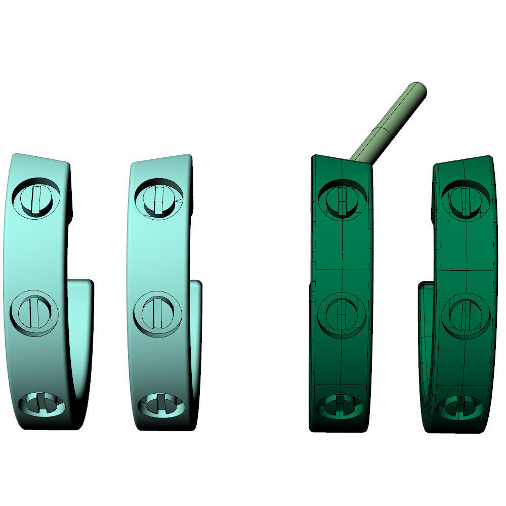 Love Small C Earrings 3D print model_7