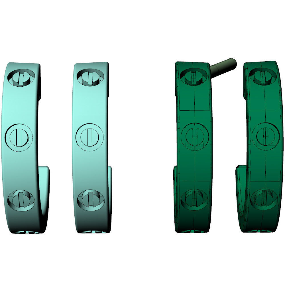 Love Small C Earrings 3D print model_13