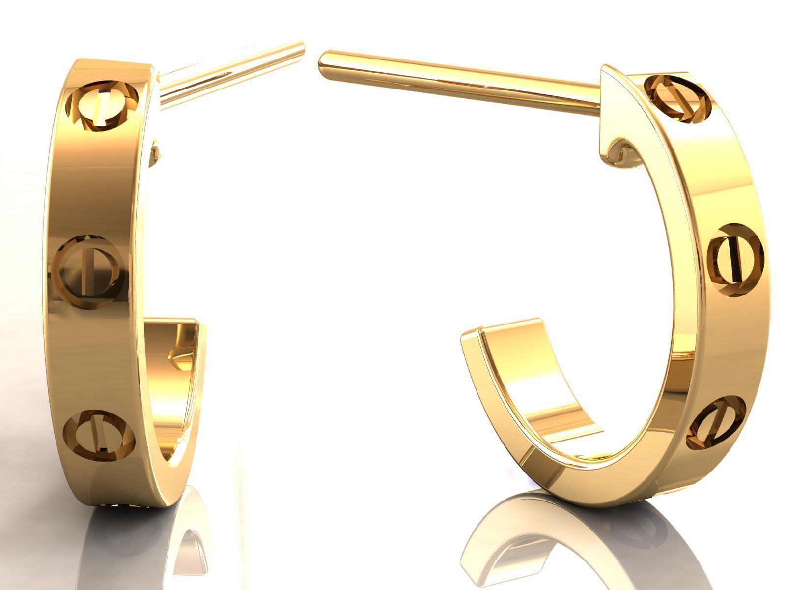 Love Small C Earrings 3D print model_3