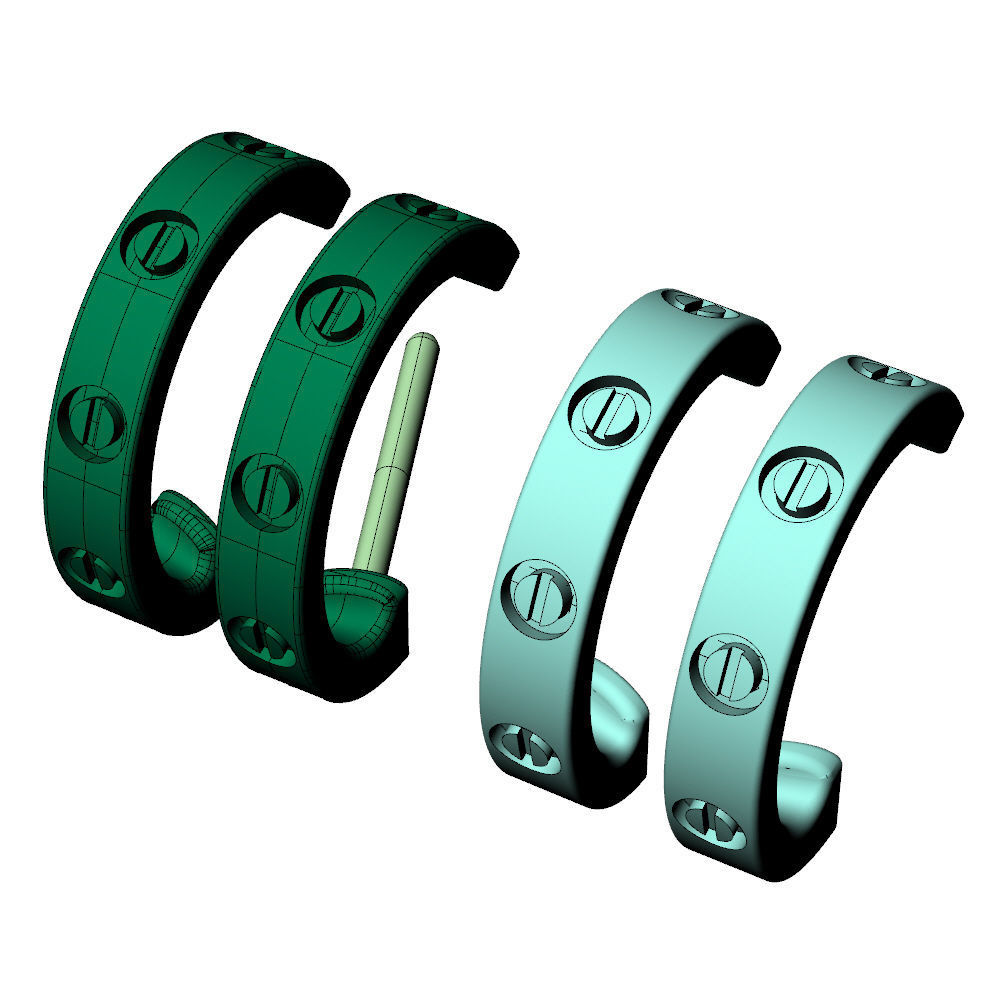 Love Small C Earrings 3D print model_11