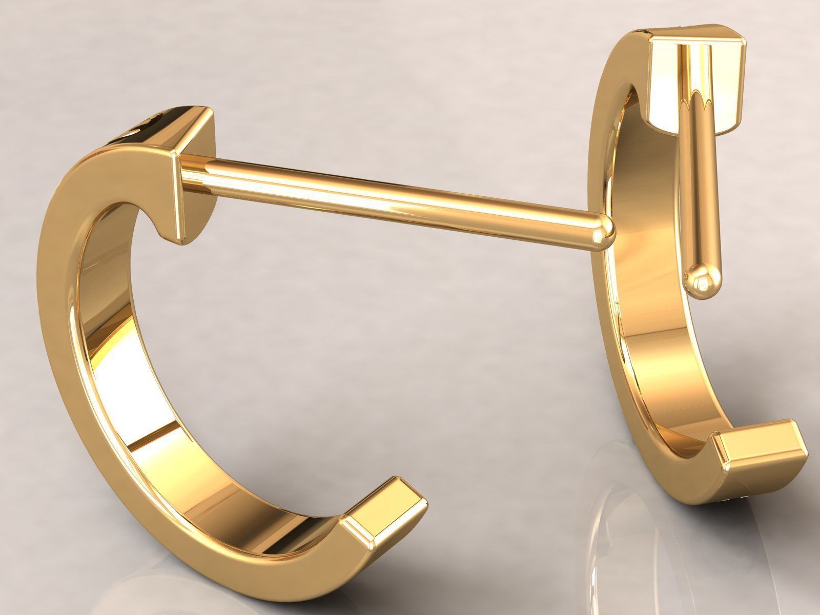 Love Small C Earrings 3D print model_2