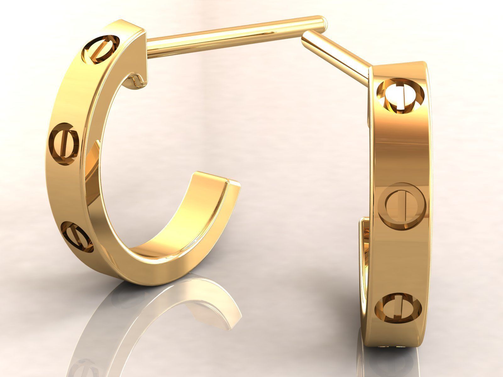 Love Small C Earrings 3D print model_1