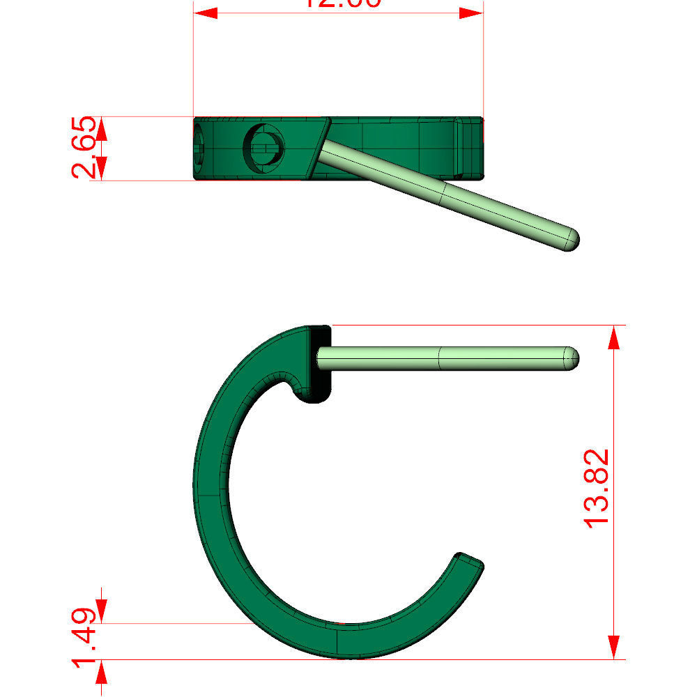 Love Small C Earrings 3D print model_6
