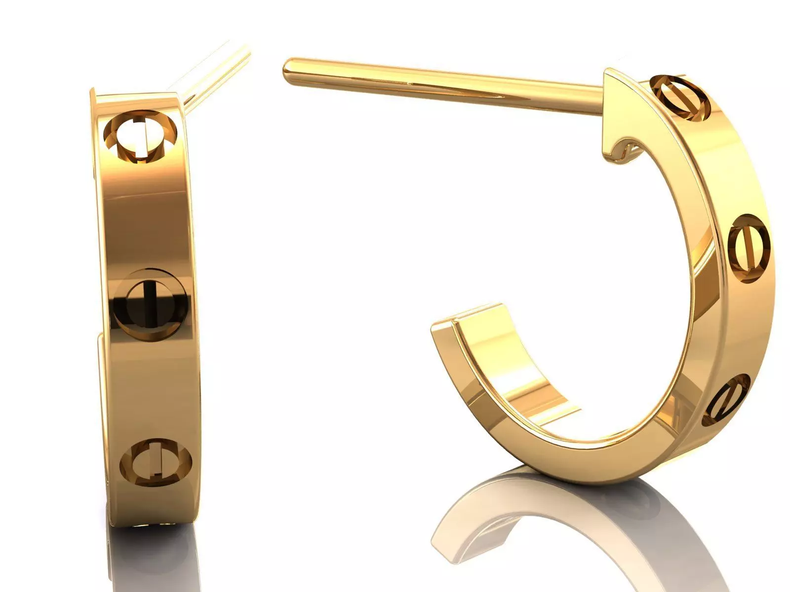 Love Small C Earrings 3D print model_0