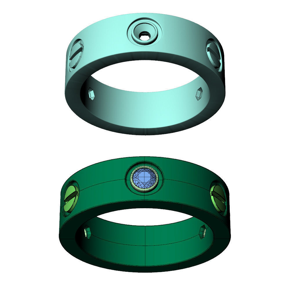 Love Ring C 24pt 3D print model_9