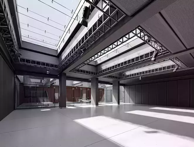 Multifunctional Loft Building 01 Low-poly 3D model